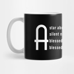 A star above, A silent night,A blessed christmas to you, A blessed gift of hope and love. Mug